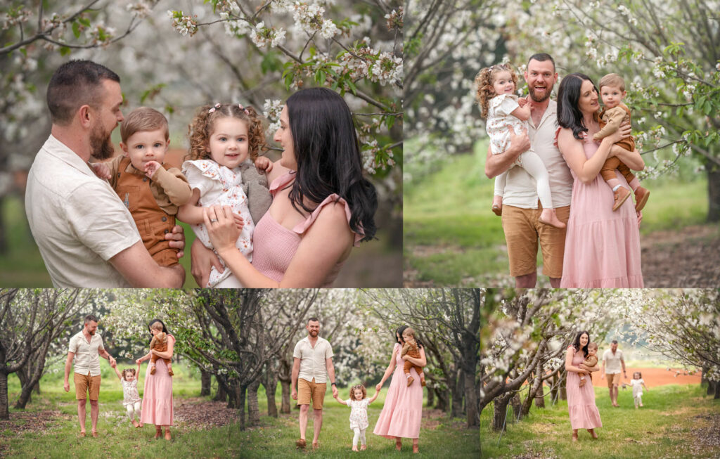 Family of four during spring photoshoot in Melbourne
