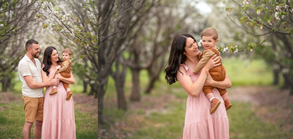 Melbourne family with a 1 year old boy during an outdoor spring family session