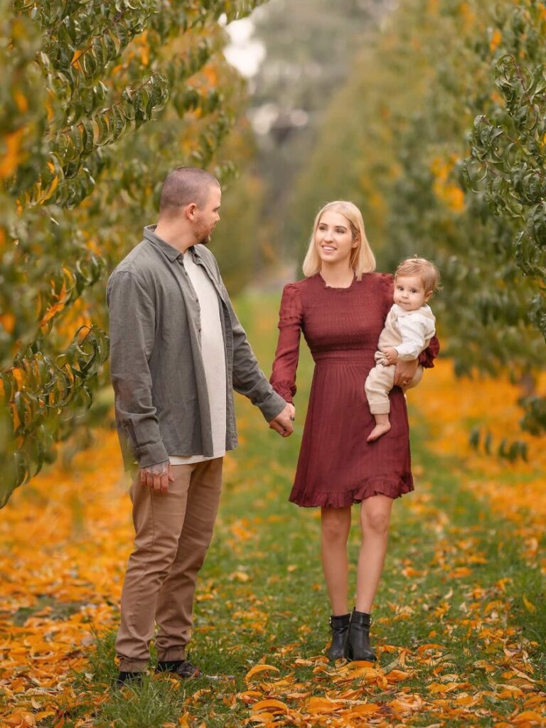 Perth family during an outdoor family photography session at Raeburn Orchard